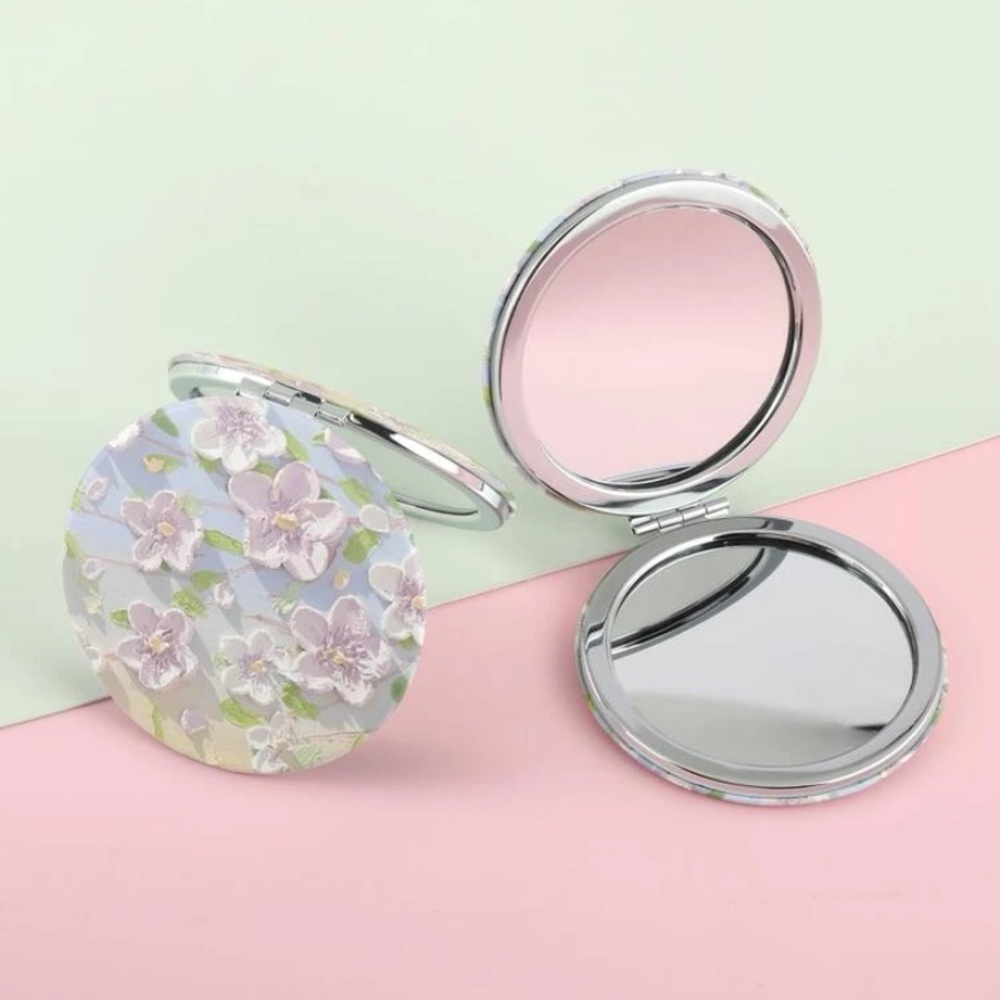 Floral Print Foldable Mirror